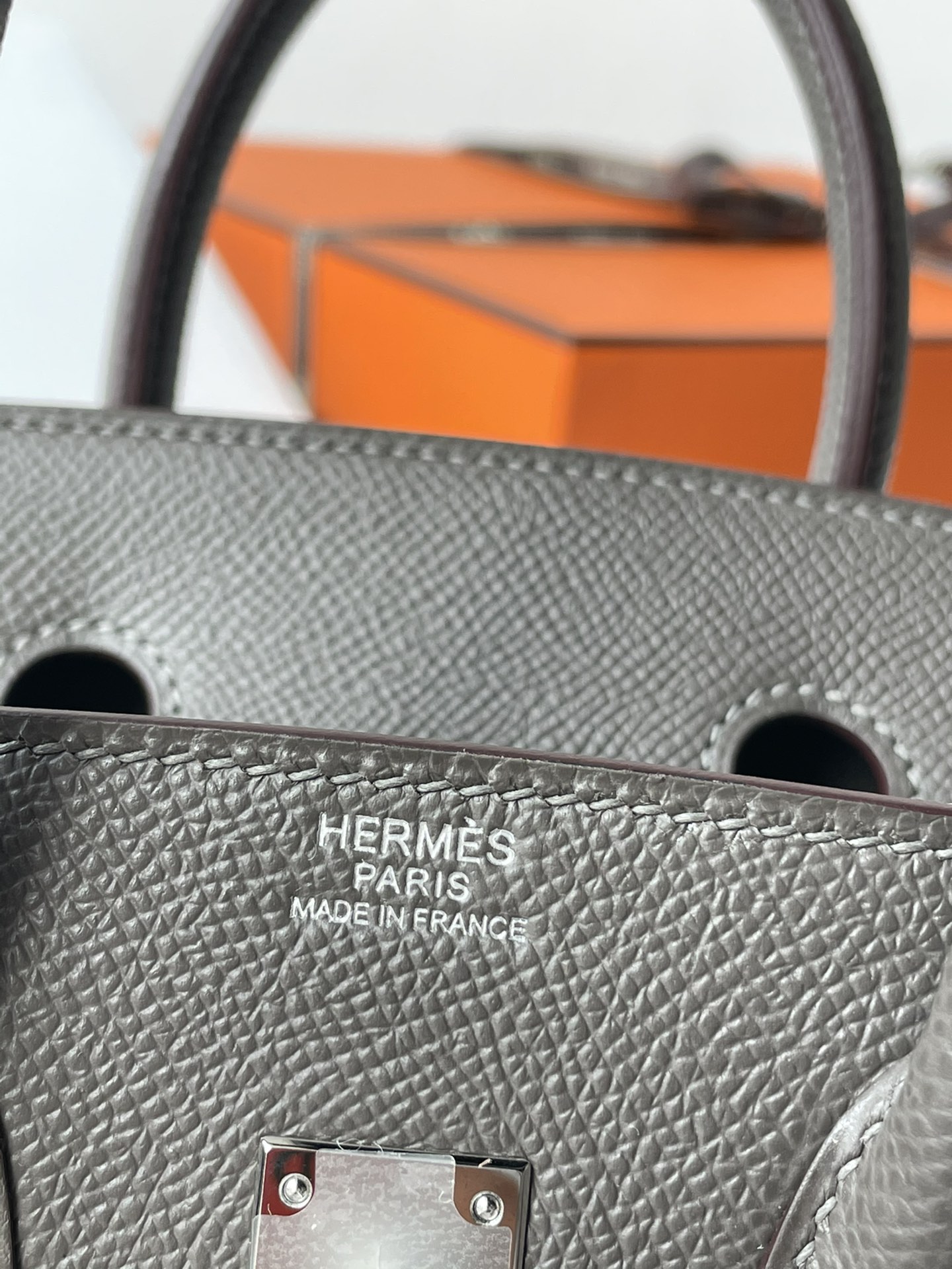 Hermes Birkin 25CM Epsom Leather Handbag Iron Grey